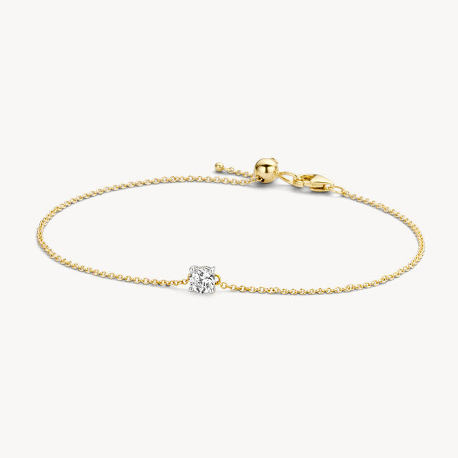 Armband 2166BZI - Geel en wit goud (14Krt.) met Zirconia
