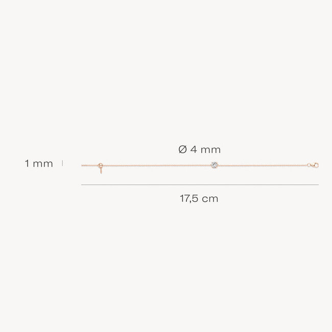 Armband 2166RZI - Rosé goud (14Krt.) met Zirconia