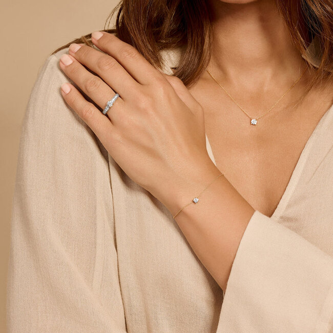 Armband 2166YZI - Geelgoud (14Krt.) met Zirconia