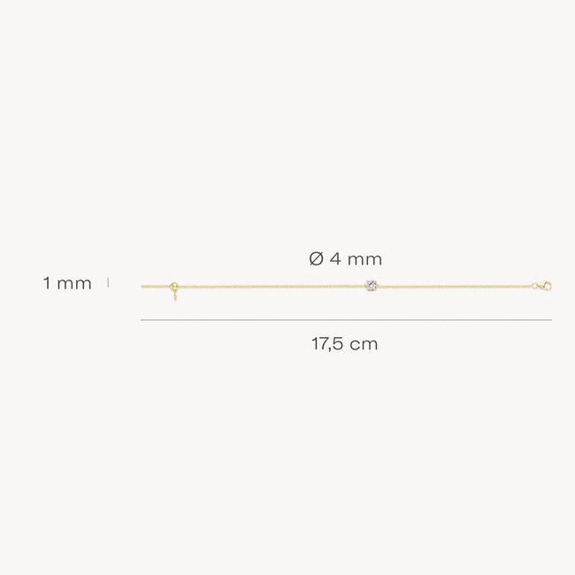 Armband 2166YZI - Geelgoud (14Krt.) met Zirconia