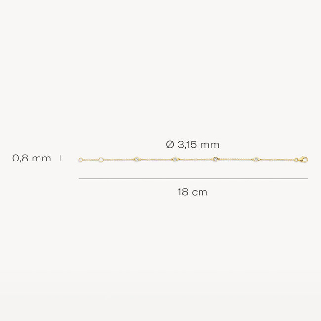 Armband 2187YZI - 14k Geelgoud met Zirkonia