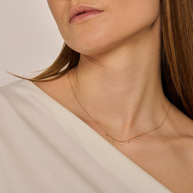 Collier 3157YZI - 14k Geel goud met zirkonia