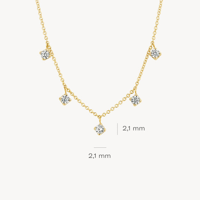 Collier 3157YZI - 14k Geel goud met zirkonia