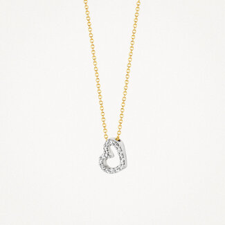 Blush Gold Jewels Collier 3072BZI - Geel en Wit Goud (14Krt.) met Zirkonia