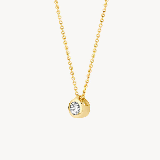 Collier 3067YZI - Geelgoud (14krt.) met Zirconia