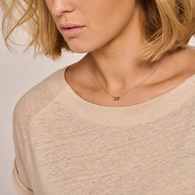 Collier 3055WYR - Wit, Rosé en Geel Goud (14Krt.)