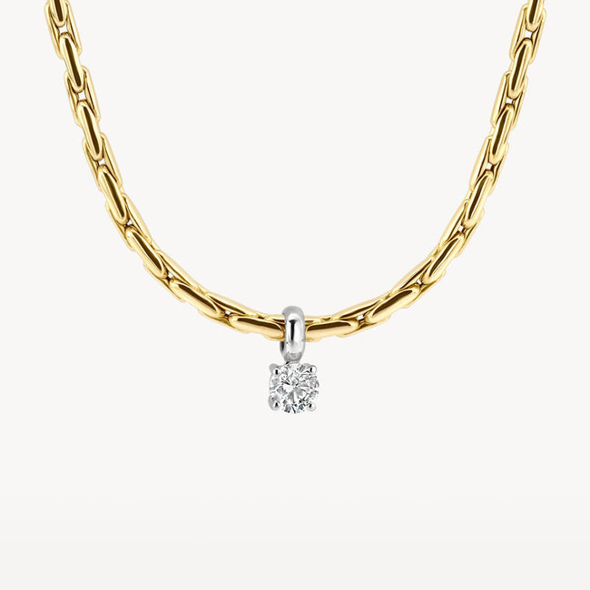 Collier 3053BZI - 14k Geel en Wit Goud met Zirkonia