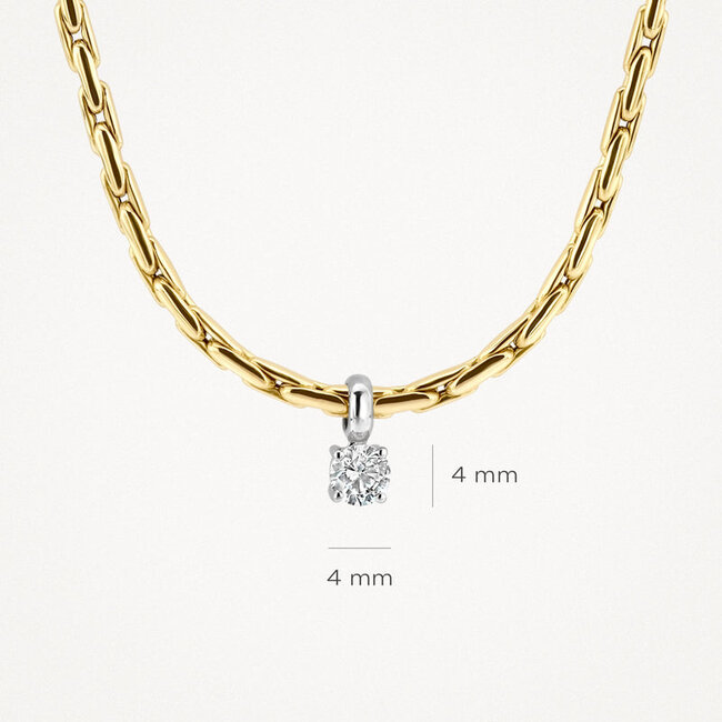 Collier 3053BZI - 14k Geel en Wit Goud met Zirkonia