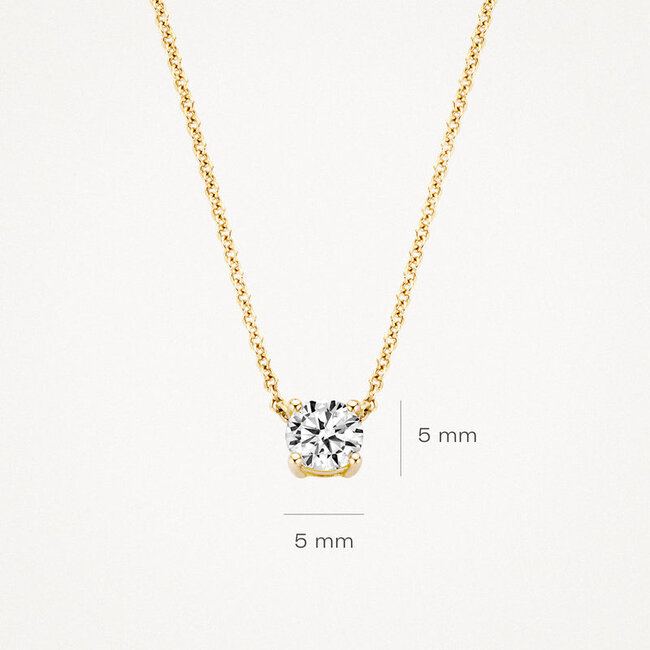 Collier 3049YZI - Geel Goud (14Krt.) met Zirconia