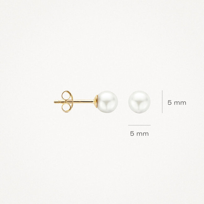 Oorknoppen 7149YPW - 14k Geelgoud met zoetwater parel