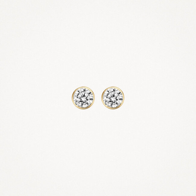 Oorknoppen 7258YZI - Geel Goud (14Krt.) met Zirconia