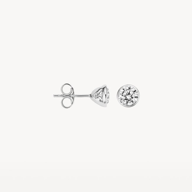 Oorknoppen 7258WZI - Wit Goud (14Krt.) met Zirconia