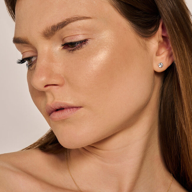 Oorknoppen 7258WZI - Wit Goud (14Krt.) met Zirconia