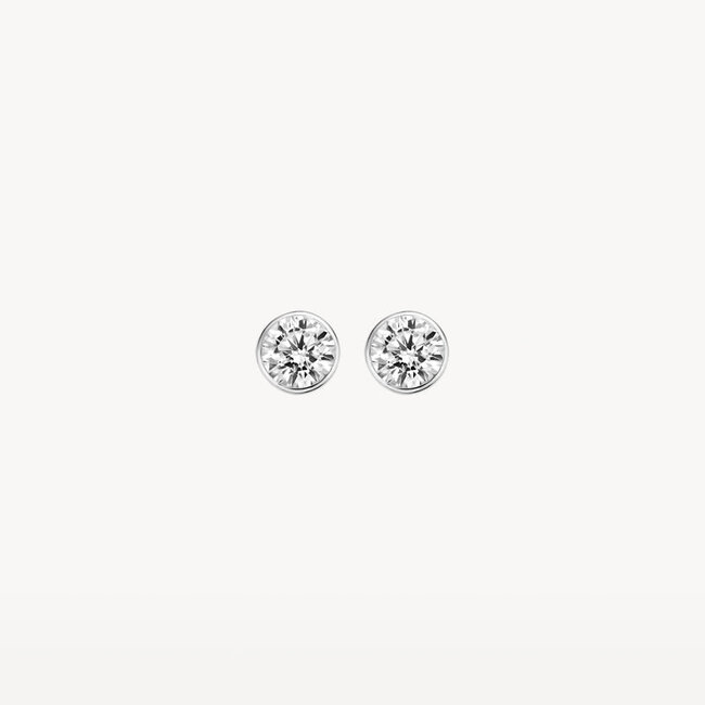 Oorknoppen 7258WZI - Wit Goud (14Krt.) met Zirconia