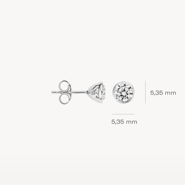 Oorknoppen 7258WZI - Wit Goud (14Krt.) met Zirconia