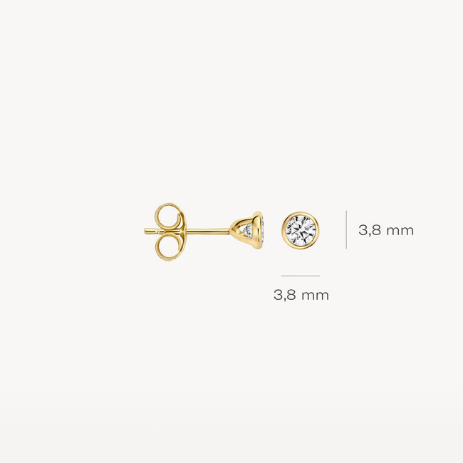 Oorknoppen 7256YZI - Geel Goud (14Krt.) met Zirconia