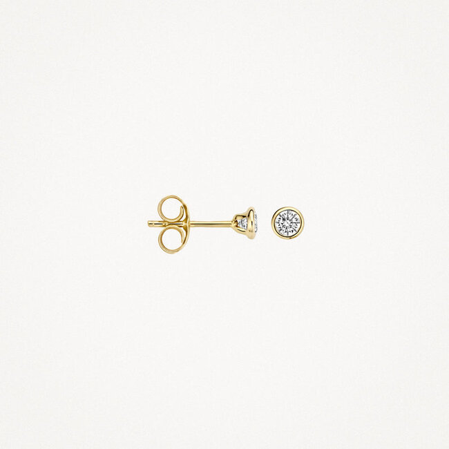 Oorknoppen 7255YZI - Geel Goud (14Krt.) met Zirconia