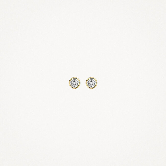 Oorknoppen 7255YZI - Geel Goud (14Krt.) met Zirconia