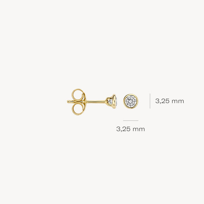 Oorknoppen 7255YZI - Geel Goud (14Krt.) met Zirconia