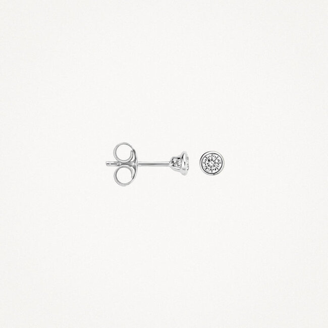 Oorknoppen 7255WZI - Wit Goud (14Krt.) met Zirconia