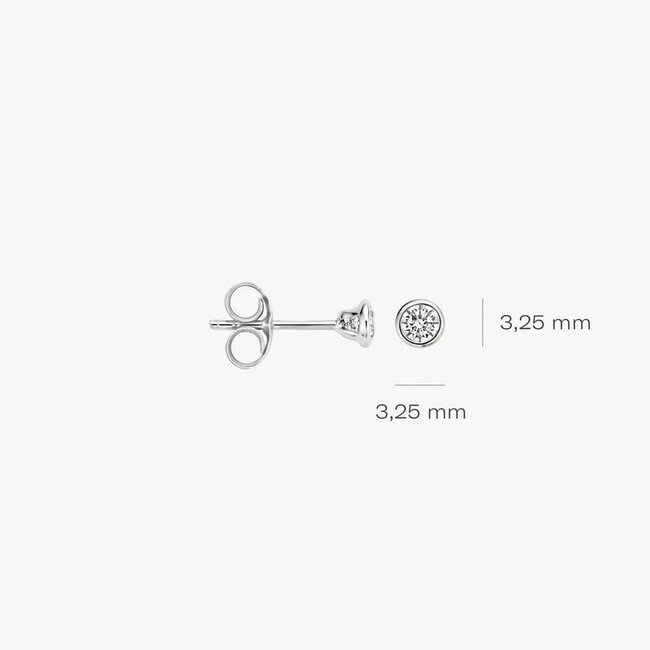 Oorknoppen 7255WZI - Wit Goud (14Krt.) met Zirconia