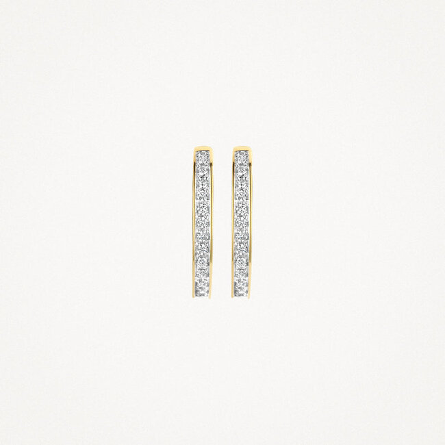 Oorringen 7234BZI - 14k Geel en Witgoud met zirkonia