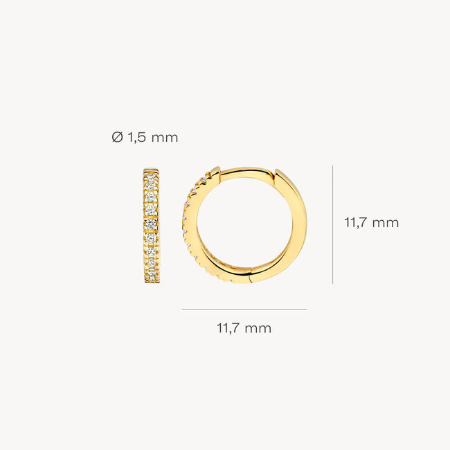 Oorringen 7307YZI - 14k Geelgoud met zirkonia