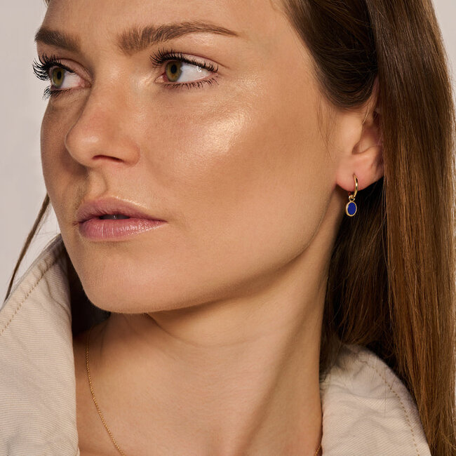 Oorbedels 9078YLA - 14k Geelgoud met Lapis Lazuli