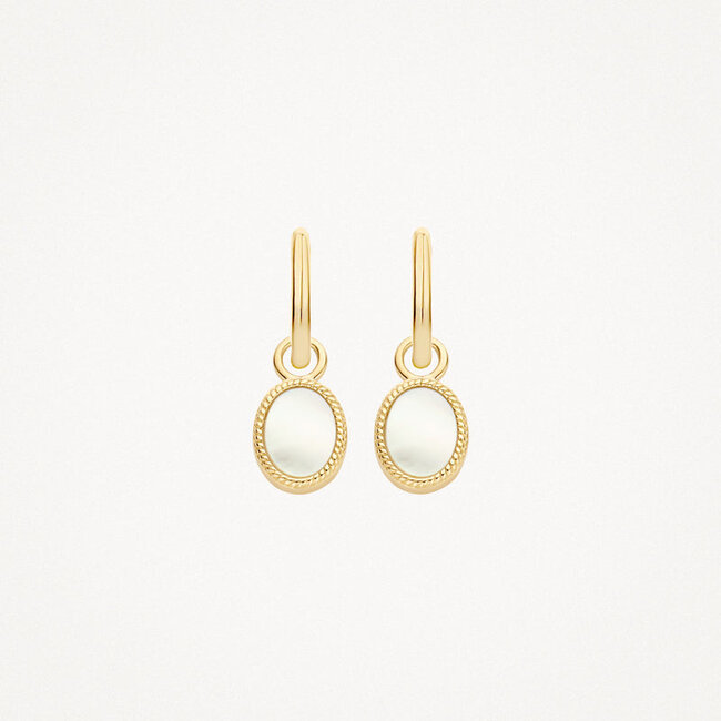 Oorbedels 9078YMP - 14k Geelgoud met Mother of Pearl