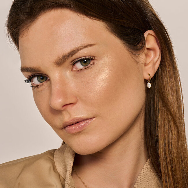 Oorbedels 9078YMP - 14k Geelgoud met Mother of Pearl