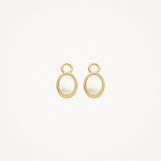 Oorbedels 9078YMP - 14k Geelgoud met Mother of Pearl