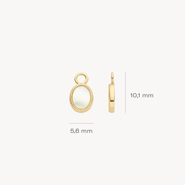 Oorbedels 9078YMP - 14k Geelgoud met Mother of Pearl