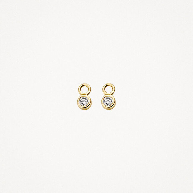 Oorbedel 9058YZI - Geelgoud (14Krt.) met Zirkonia