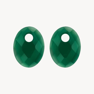 Blush Gold Jewels Oorbedels 810GAGO - Green Agate