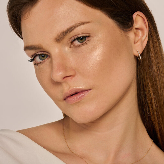 Oorringen 7318YZI - 14k Geel goud met zirkonia