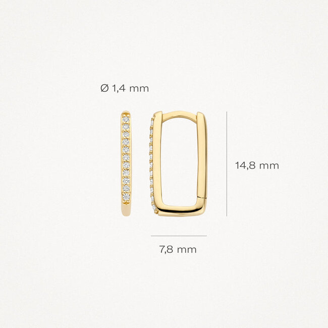 Oorringen 7318YZI - 14k Geel goud met zirkonia