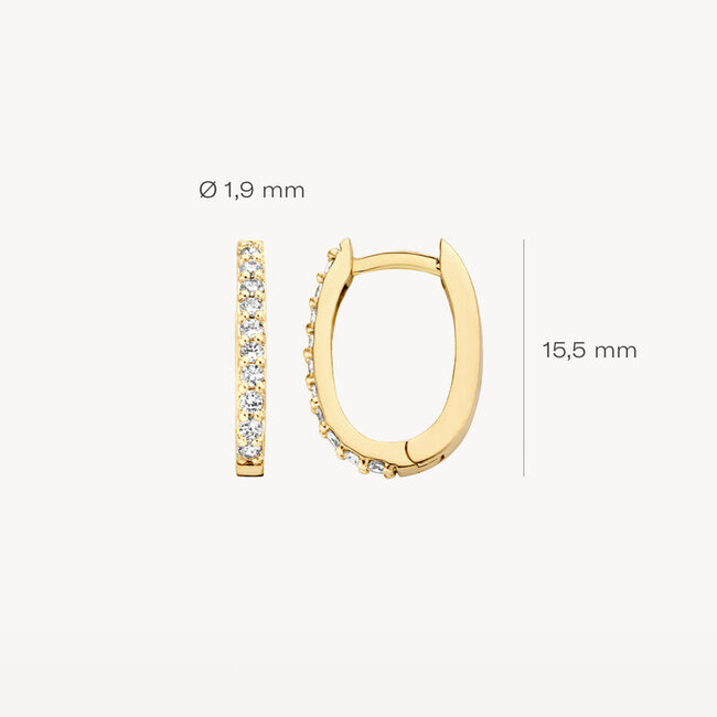 Oorringen 7236YZI - 14k Geelgoud met zirkonia
