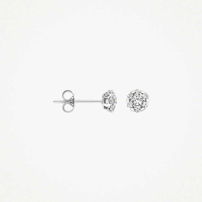 Oorknoppen 7241WZI - 14k Witgoud met zirkonia
