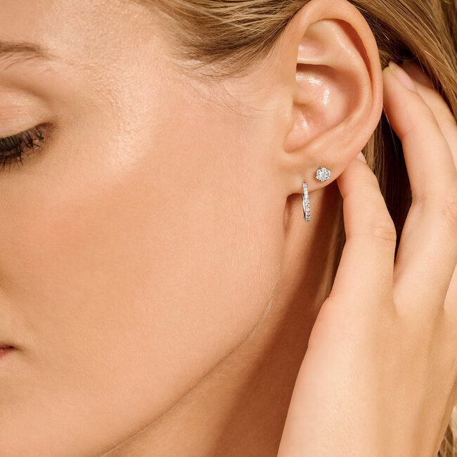 Oorknoppen 7241WZI - 14k Witgoud met zirkonia