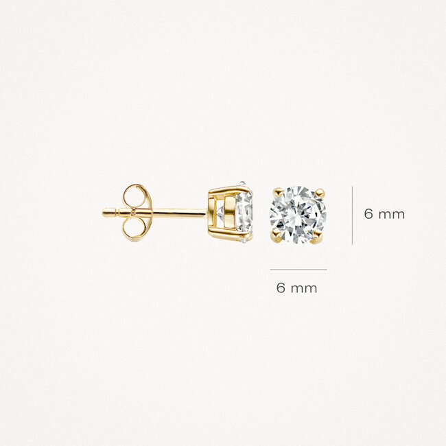 Oorknoppen 7014YZI - 14k Geelgoud met zirkonia