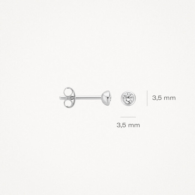 Oorknoppen 7214WZI - 14k Witgoud