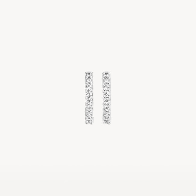 Oorringen 7166WZI - 14k Witgoud met zirkonia