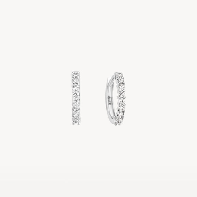 Oorringen 7166WZI - 14k Witgoud met zirkonia