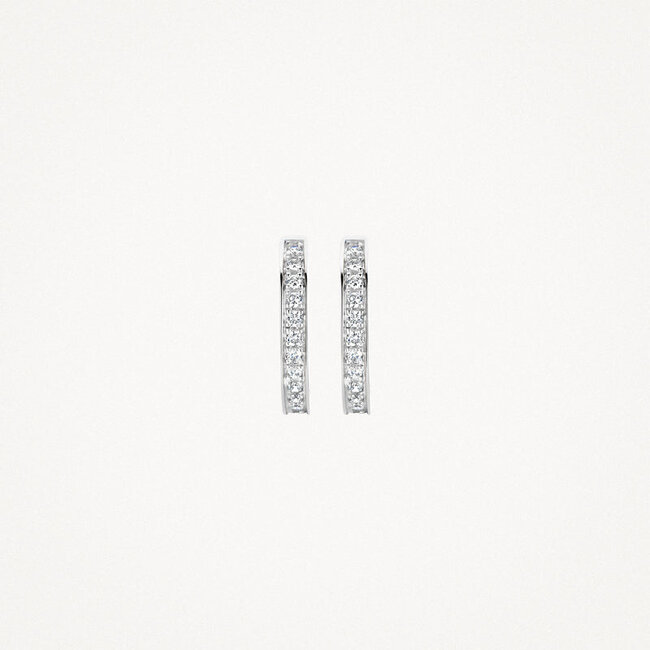 Oorringen 7163WZI - 14k Wit goud met zirkonia