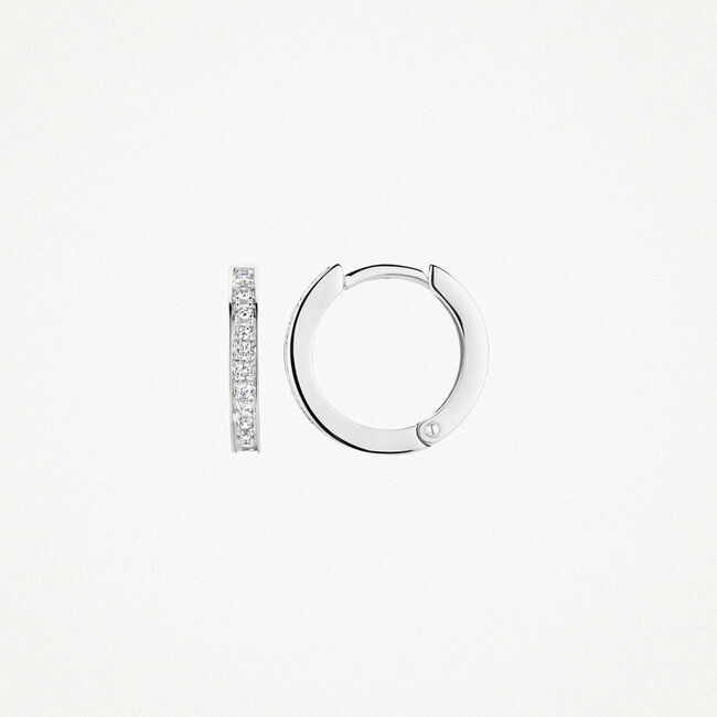 Oorringen 7163WZI - 14k Wit goud met zirkonia