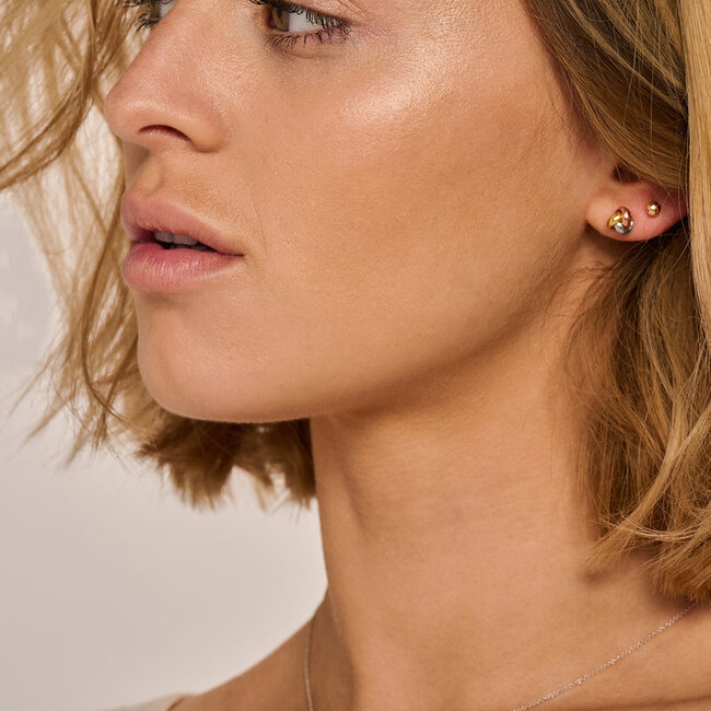 Oorknoppen 7157WYR - 14k Wit, Rosé en Geelgoud