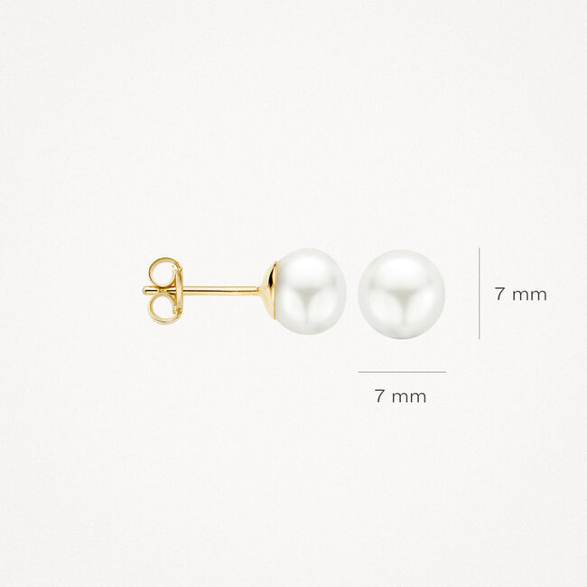 Oorknoppen 7151YPW - 14k Geelgoud met zoetwater parel