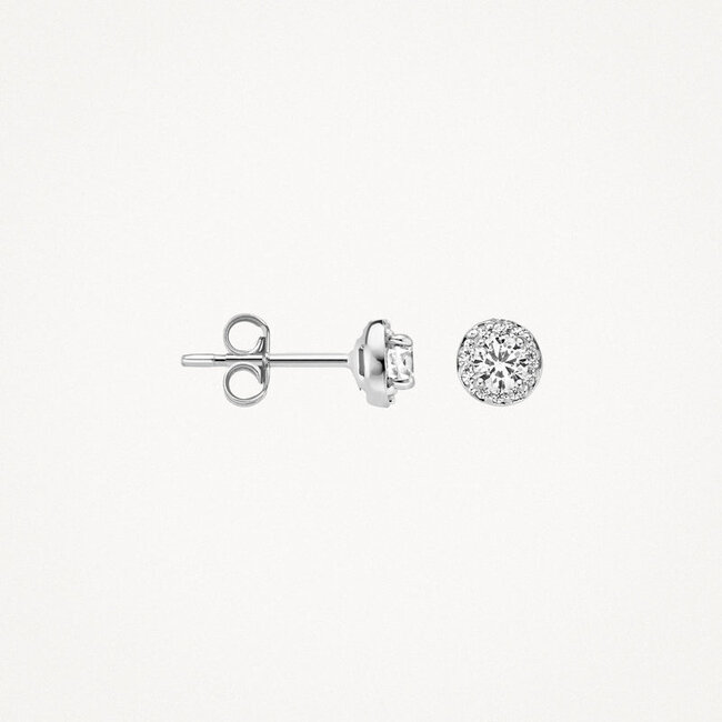 Oorknoppen 7132WZI - 14k Witgoud met zirkonia