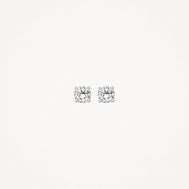 Oorknoppen 7127WZI - Wit Goud (14Krt.) met Zirconia