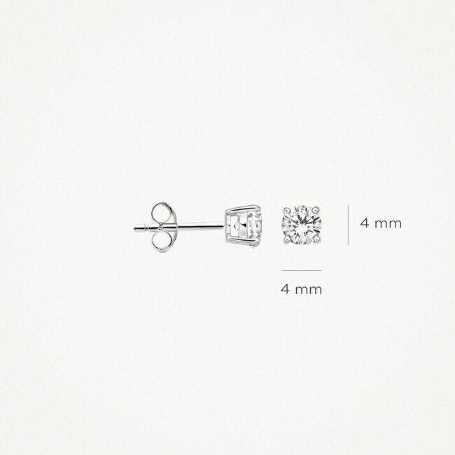 Oorknoppen 7127WZI - Wit Goud (14Krt.) met Zirconia